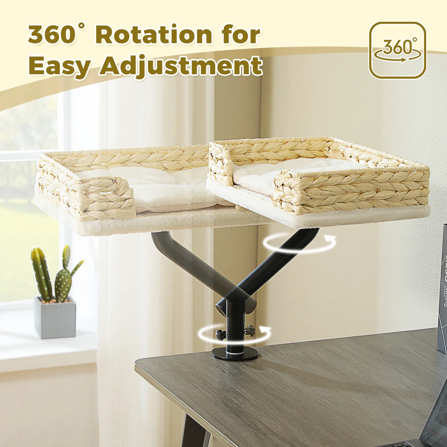 Cats Hammock for Table, Soft Cat Bed for Desk - Image 6