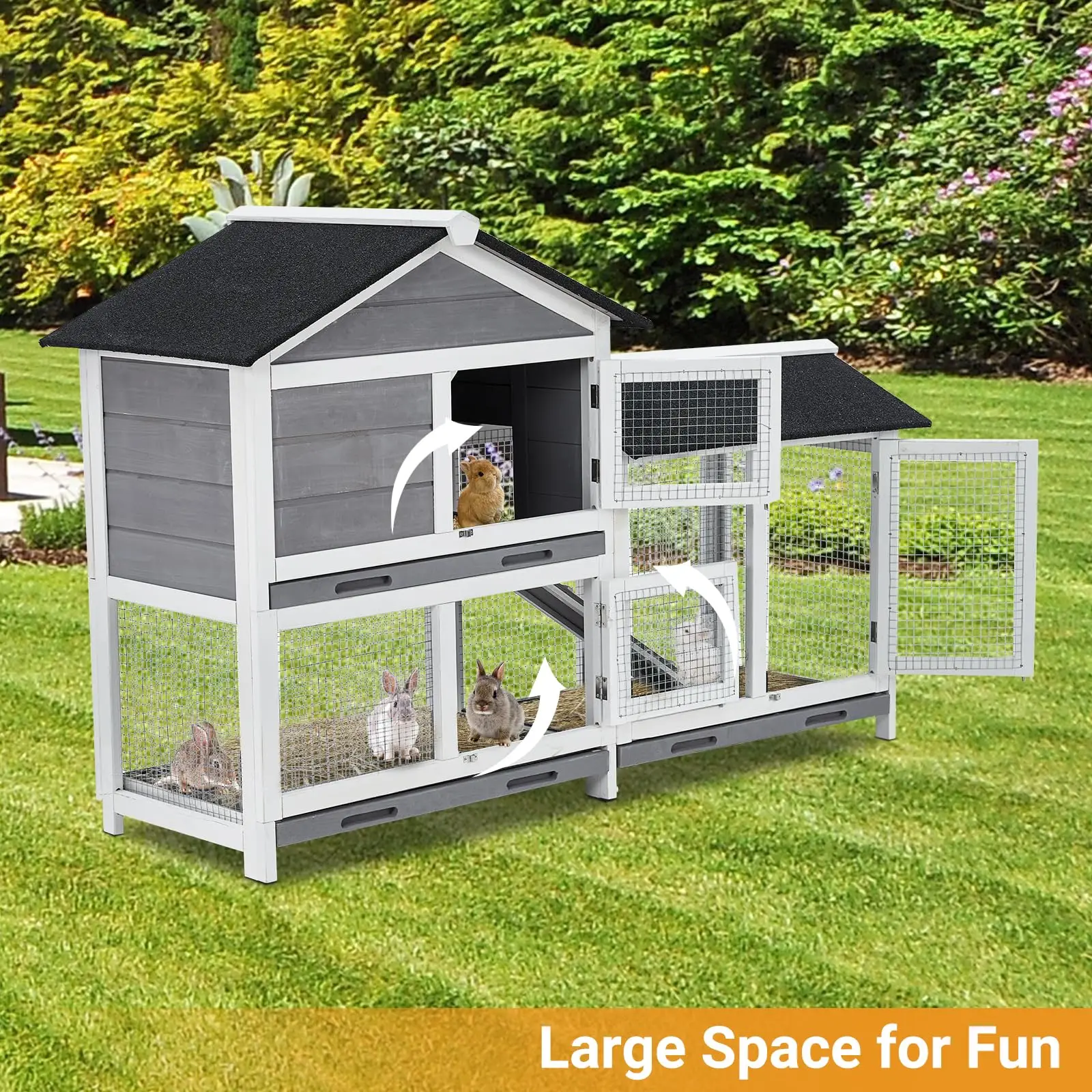63in Bunny House Outdoor Coop - Image 5