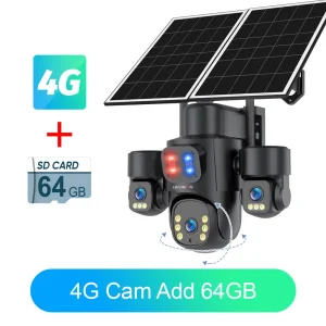Solar Camera 3Lenses Outdoor Night Vision Security - Thumbnail Image 9