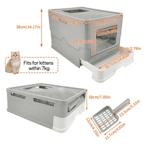 Large Cat Litter Box Kitty Sandbox Cat Litter Box - Thumbnail Image 8