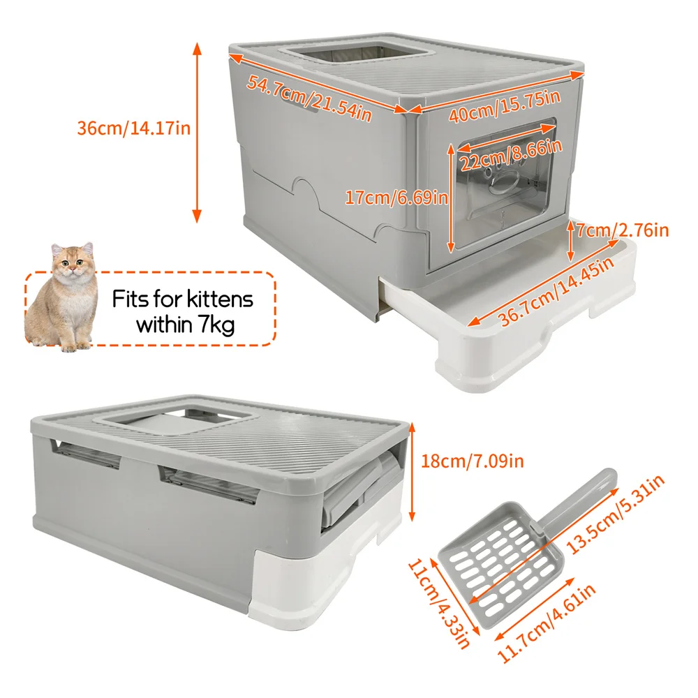 Large Cat Litter Box Kitty Sandbox Cat Litter Box - Image 8