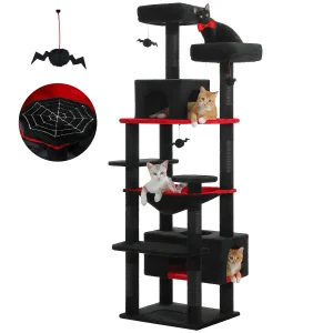 Large Cat Tree and Tower for Indoor Cats With Sisal-Covered Scratching Posts Spacious Hammock Padded Perches and Condos Cat Toys - Thumbnail Image 7