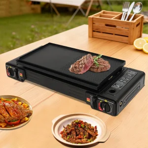 2 Burners Portable Gas Stove with Piezo Ignition and Carrying Case 2x2500W High Power LPG/Butane for Camping Picnics Parties - Thumbnail Image 3