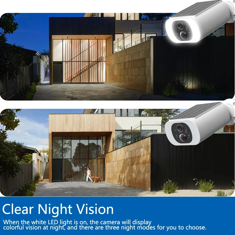 Outdoor Solar Battery Camera Wireless Motion Detection Light Color Night Vision Two-Way Audio Camera - Image 2