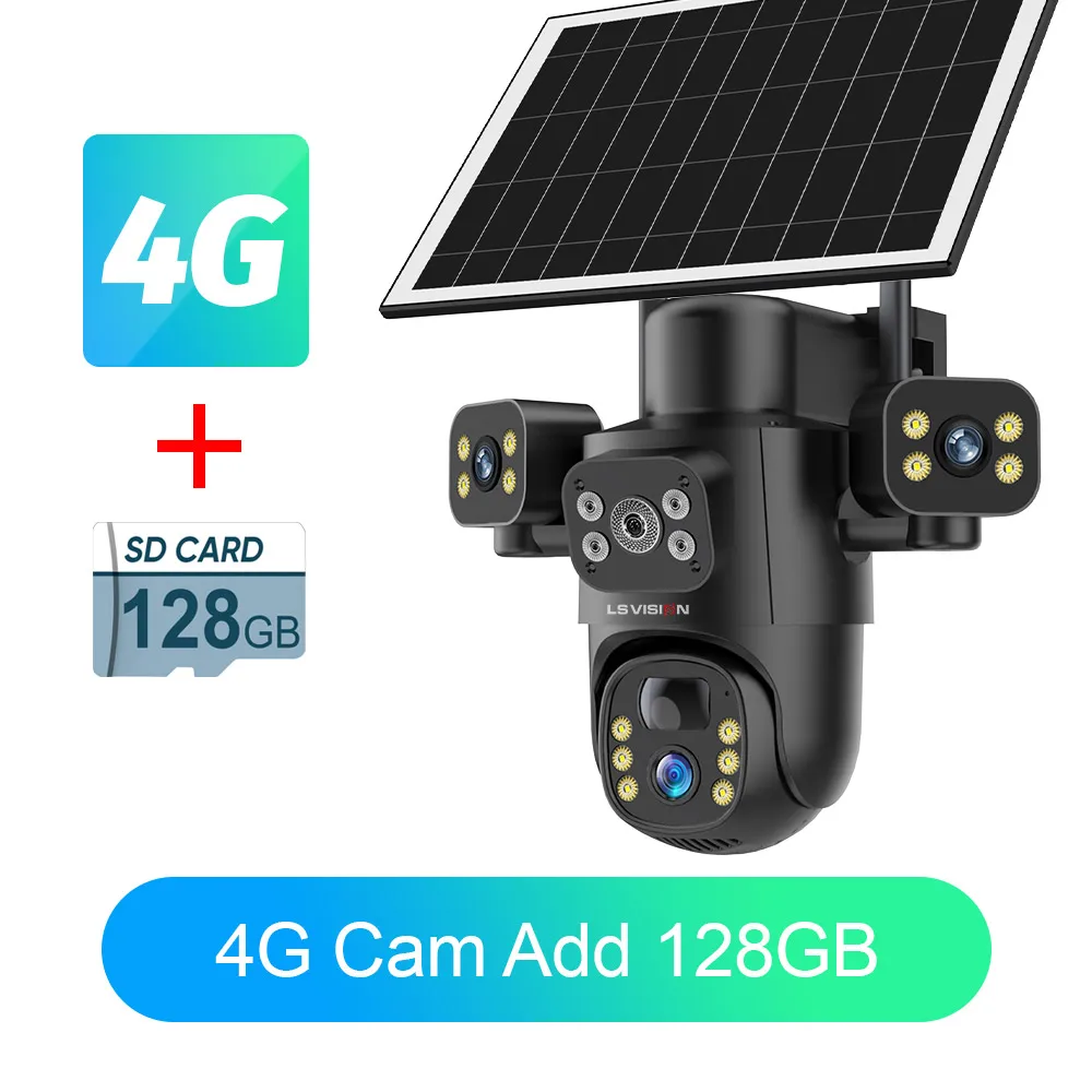 Solar Camera 3Lenses Outdoor Night Vision Security - Image 25