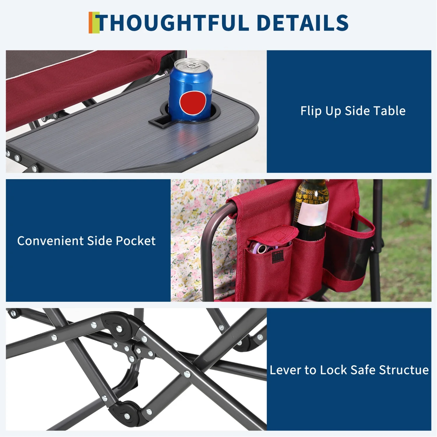 1 Pack / 2 Pack Oversized Heavy Duty Folding Directors Chair - Image 5