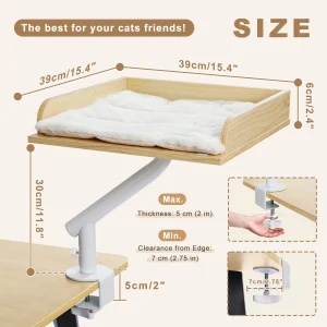 Cats Hammock for Table, Soft Cat Bed for Desk - Thumbnail Image 12