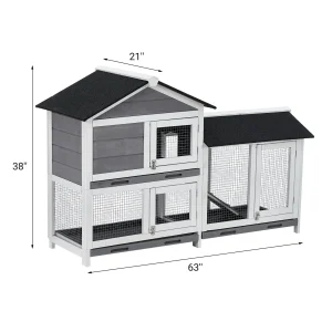 63in Bunny House Outdoor Coop - Thumbnail Image 3