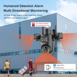 Solar Camera 3Lenses Outdoor Night Vision Security - Thumbnail Image 4