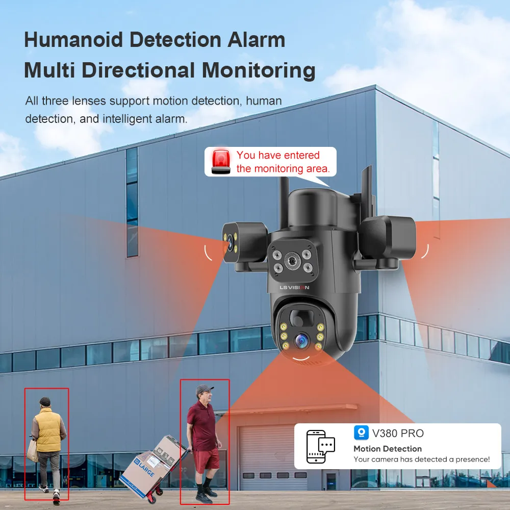 Solar Camera 3Lenses Outdoor Night Vision Security - Image 4