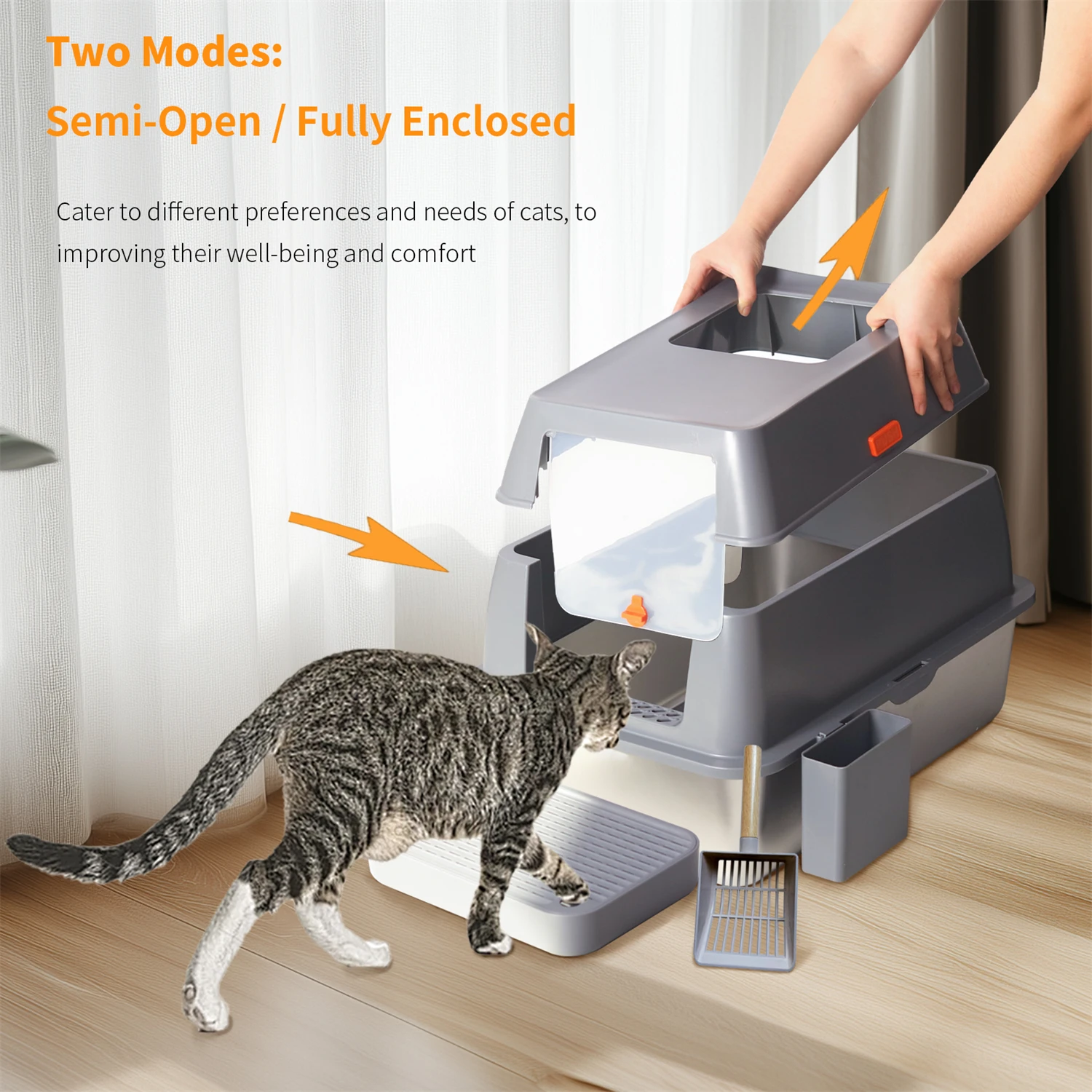 Extra Large for Big Cats Kitty Metal Litter Pan Tray High Wall Sides - Image 6